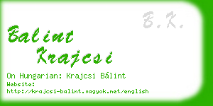 balint krajcsi business card