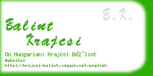 balint krajcsi business card